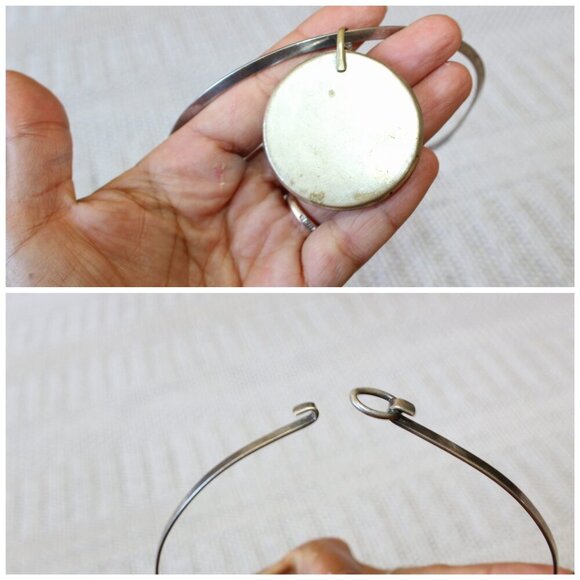 Vintage Mosaic Multicolor Pendant & necklace Handmade Ethnic Bohemian tribal - Picture 5 of 11